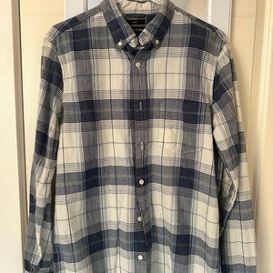 Treasure & Bond Blue and White Casual Button Down Shirt